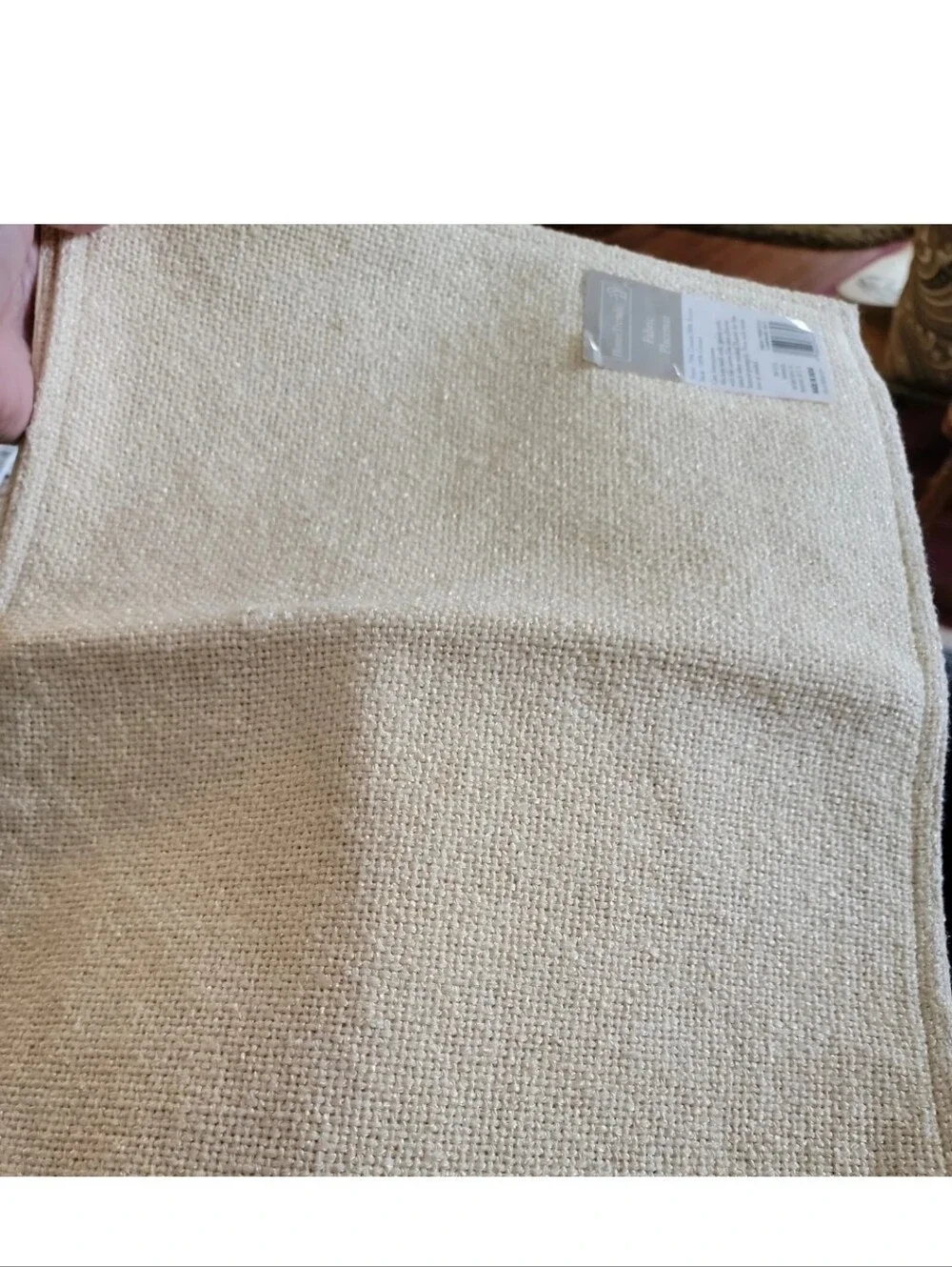 HomeTrends Place Mats-Cotton Blend-Boucle Champagne Gold Fabric-Set of 4